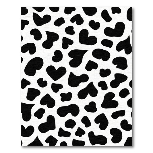 Black White Heart Scatter Rug