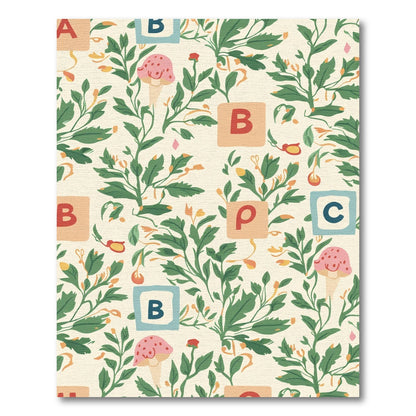 Whimsical Botanical ABC Blocks Rug