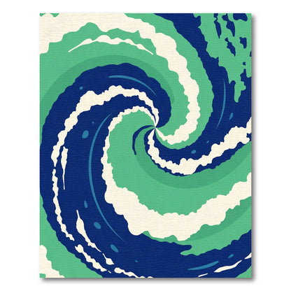 Bold Teal And Cream Whirlwind Rug