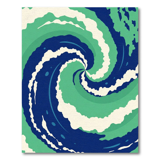 Bold Teal And Cream Whirlwind Rug