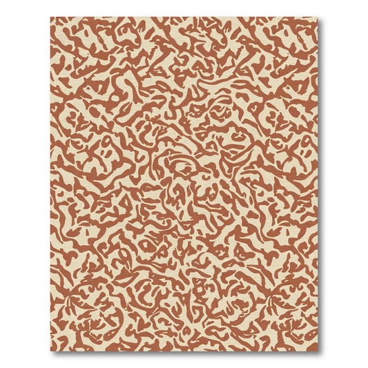 Terracotta Clay Organic Abstract Rug