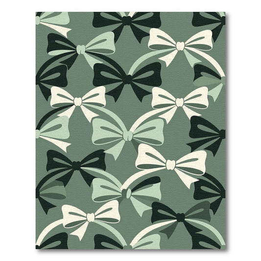 Sage Green Chic Ribbon Bow Rug