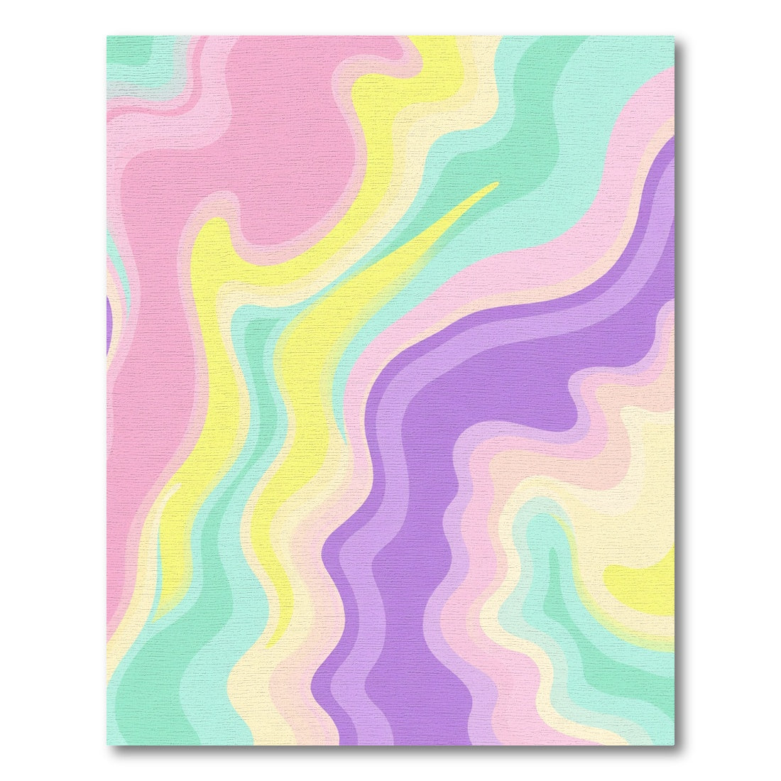Pastel Swirls with Purple and Pink Rug