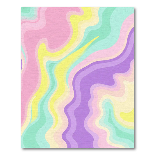 Pastel Swirls with Purple and Pink Rug
