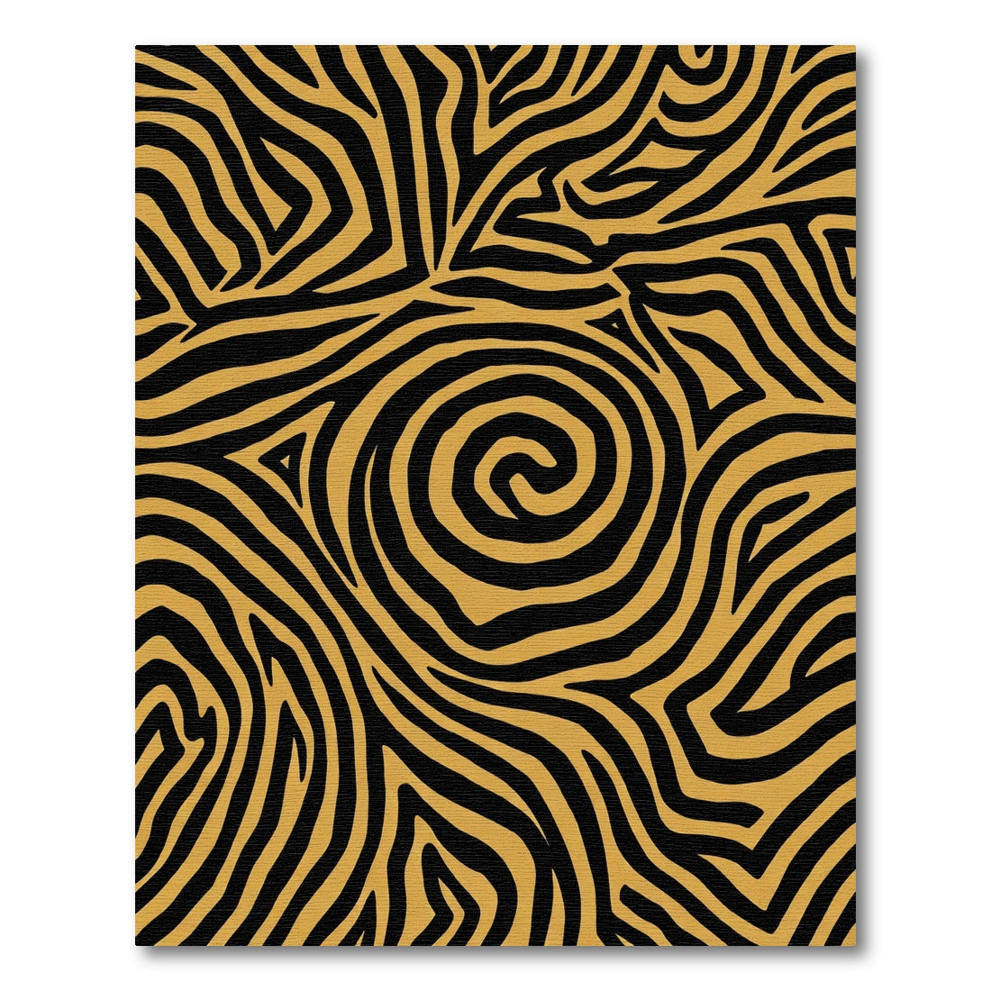 Black and Gold Swirl Zebra Print Rug