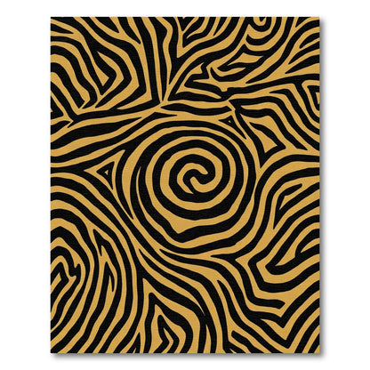 Black and Gold Swirl Zebra Print Rug