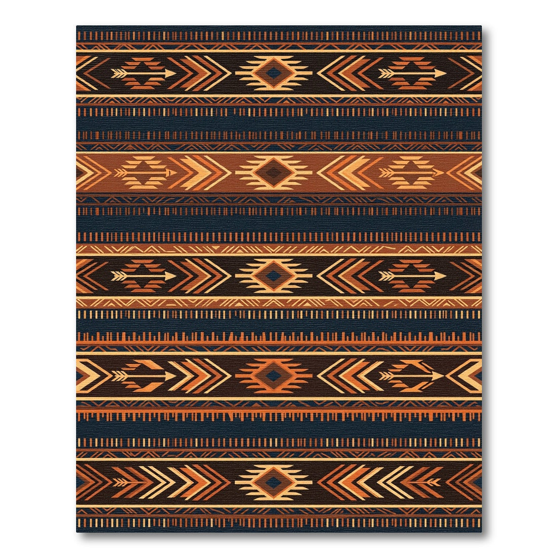 Earthy Southwestern Arrow Diamond Stripe Rug