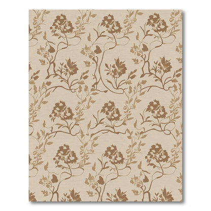 Antique Brown Chinoiserie Floral Branches Rug