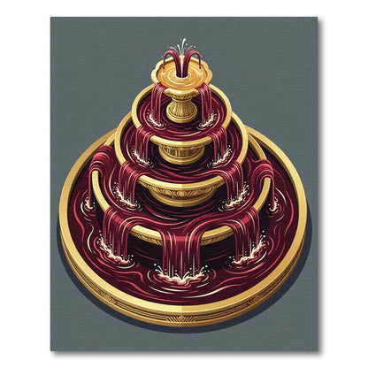 Regal Crimson Cascading Fountain Rug