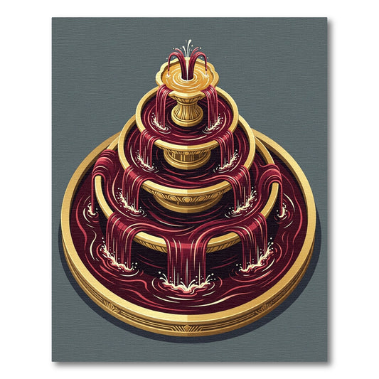 Regal Crimson Cascading Fountain Rug