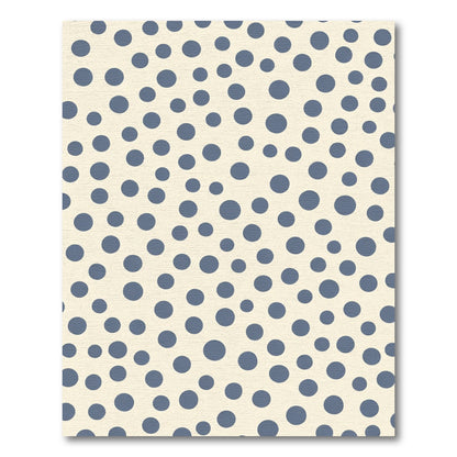 Dotted Blue Circles Abstract Cream Background Rug