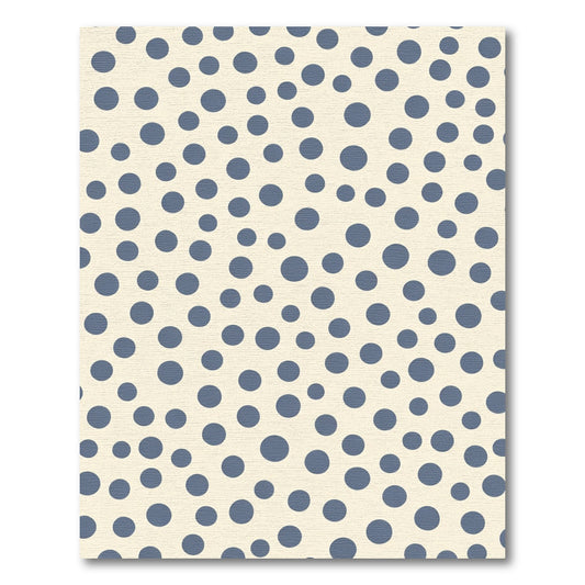 Dotted Blue Circles Abstract Cream Background Rug