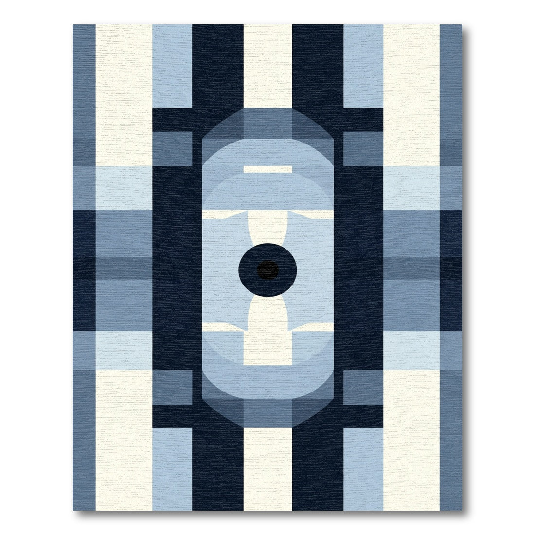 Mid Century Modern Blue Geometric Rug