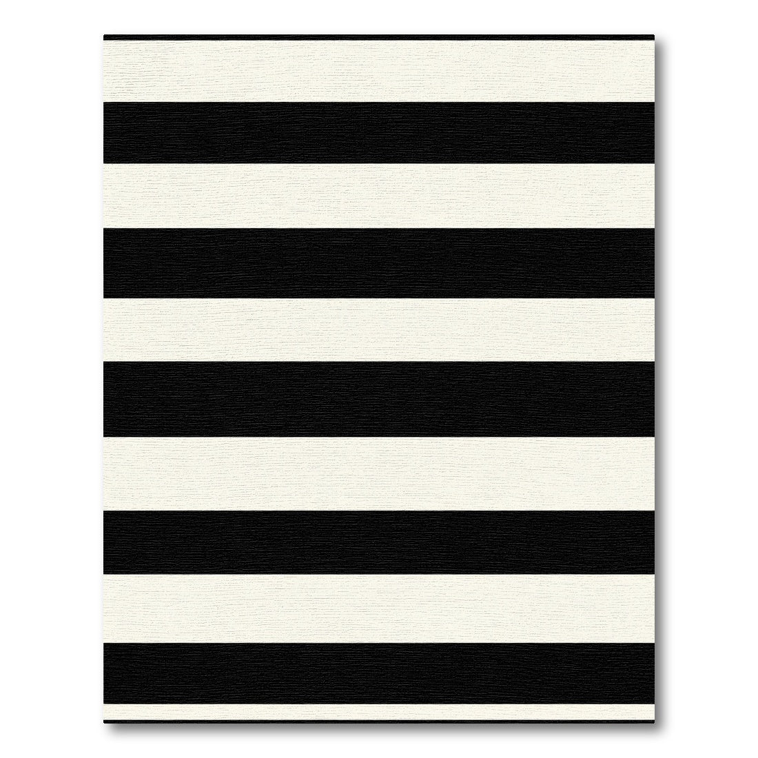 Classic Black Cream Horizontal Bands Rug