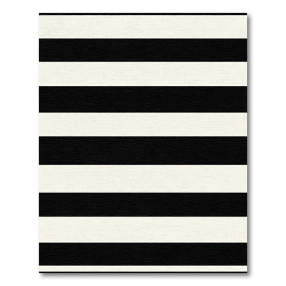 Classic Black Cream Horizontal Bands Rug