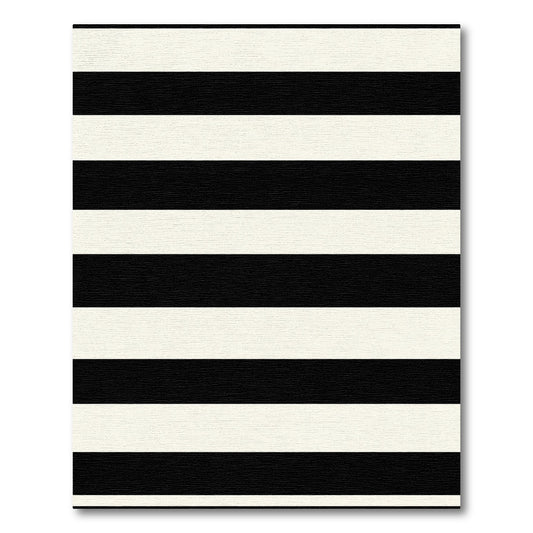 Classic Black Cream Horizontal Bands Rug