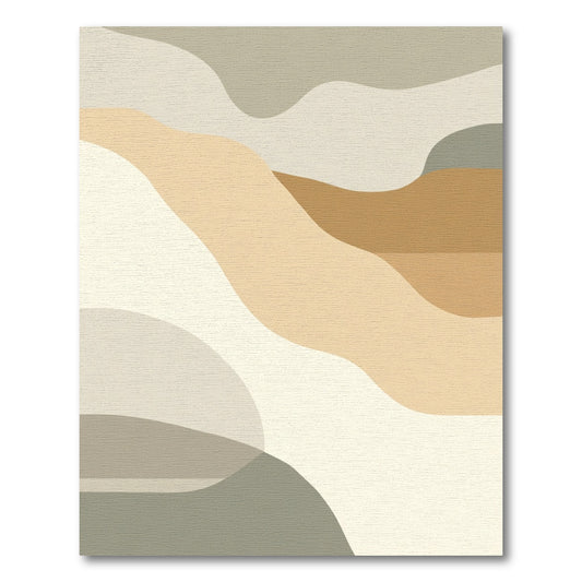 Earthy Abstract Wavy Landscape Rug