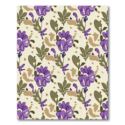 Purple Floral Garden With Tan Accents Rug