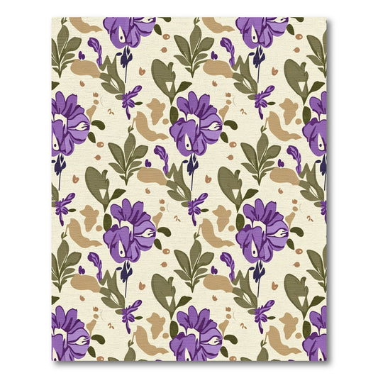 Purple Floral Garden With Tan Accents Rug