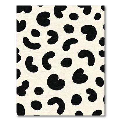 Black and Cream Blobs Rug
