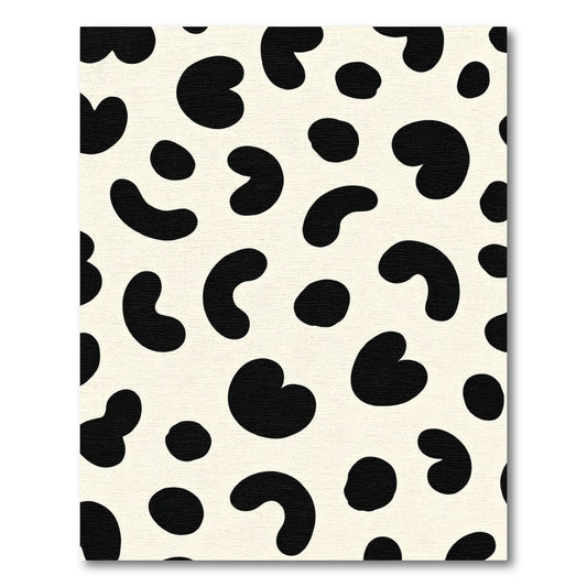 Black and Cream Blobs Rug
