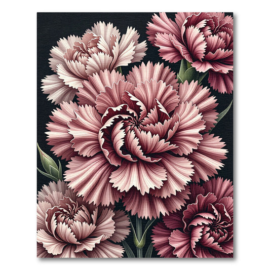 Dusty Rose Carnation Bloom Cluster Rug