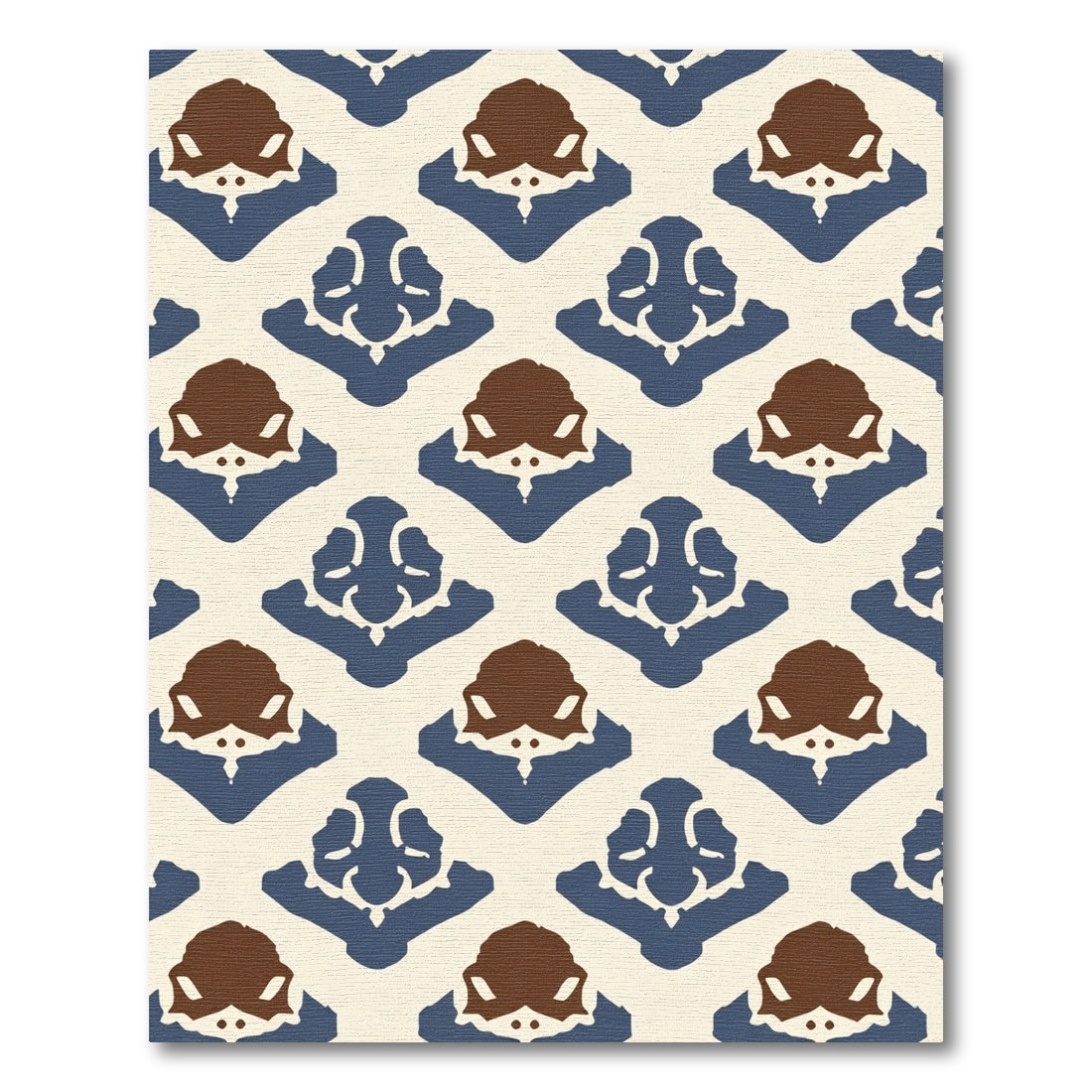 Indigo Brown Tribal Diamond Rug