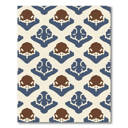 Indigo Brown Tribal Diamond Rug