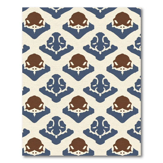Indigo Brown Tribal Diamond Rug