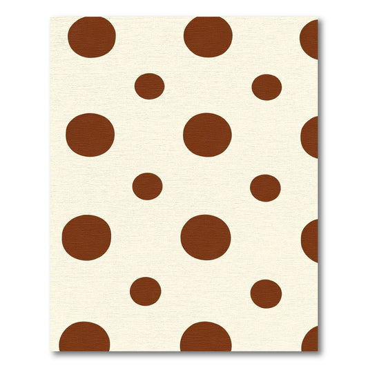 Brown Circles Cream Background Rug