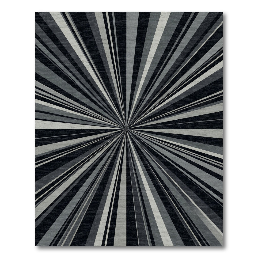 Modern Gray Sunburst Ray Rug