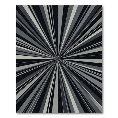 Modern Gray Sunburst Ray Rug