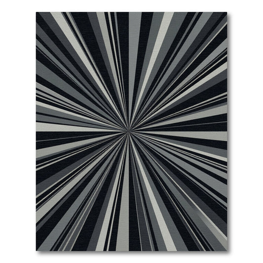 Modern Gray Sunburst Ray Rug