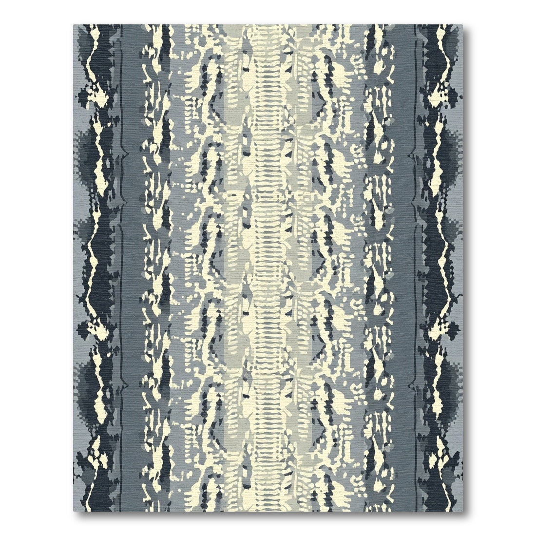 Gray Scale Reptile Skin Vertical Stripe Rug
