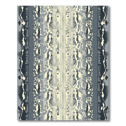Gray Scale Reptile Skin Vertical Stripe Rug