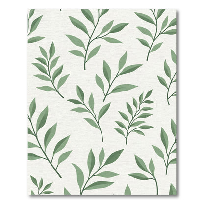 Sage Green Leafy Branches Rug
