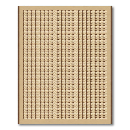 Tan Brown Woven Grid Rug