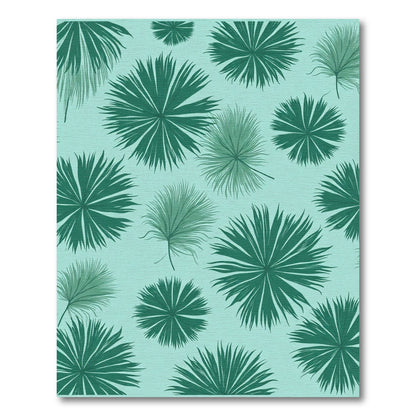 Mint Green Palm Leaf Scatter Rug