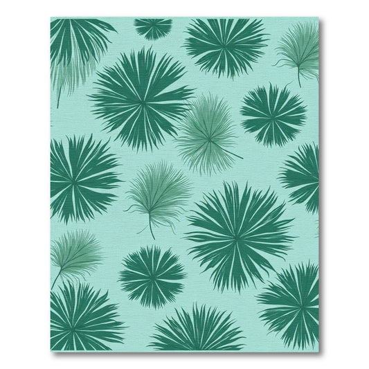 Mint Green Palm Leaf Scatter Rug