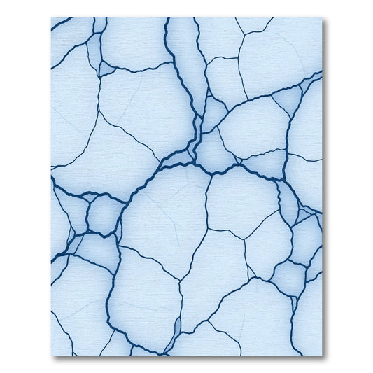 Cracked Light Blue Abstract Marble Rug