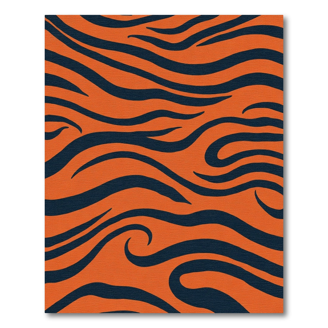 Bold Orange Navy Tiger Stripes Rug
