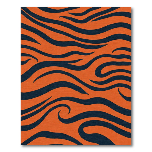 Bold Orange Navy Tiger Stripes Rug
