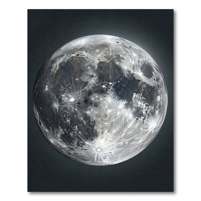 Lunar Crater Full Moon Surface Rug
