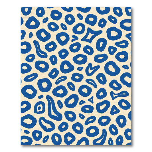 Deep Blue Abstract Animal Spots Rug