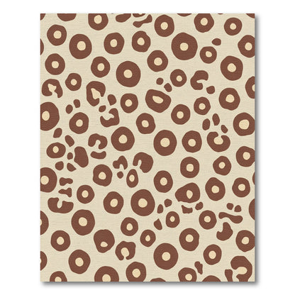 Earthy Brown Round Spots Rug