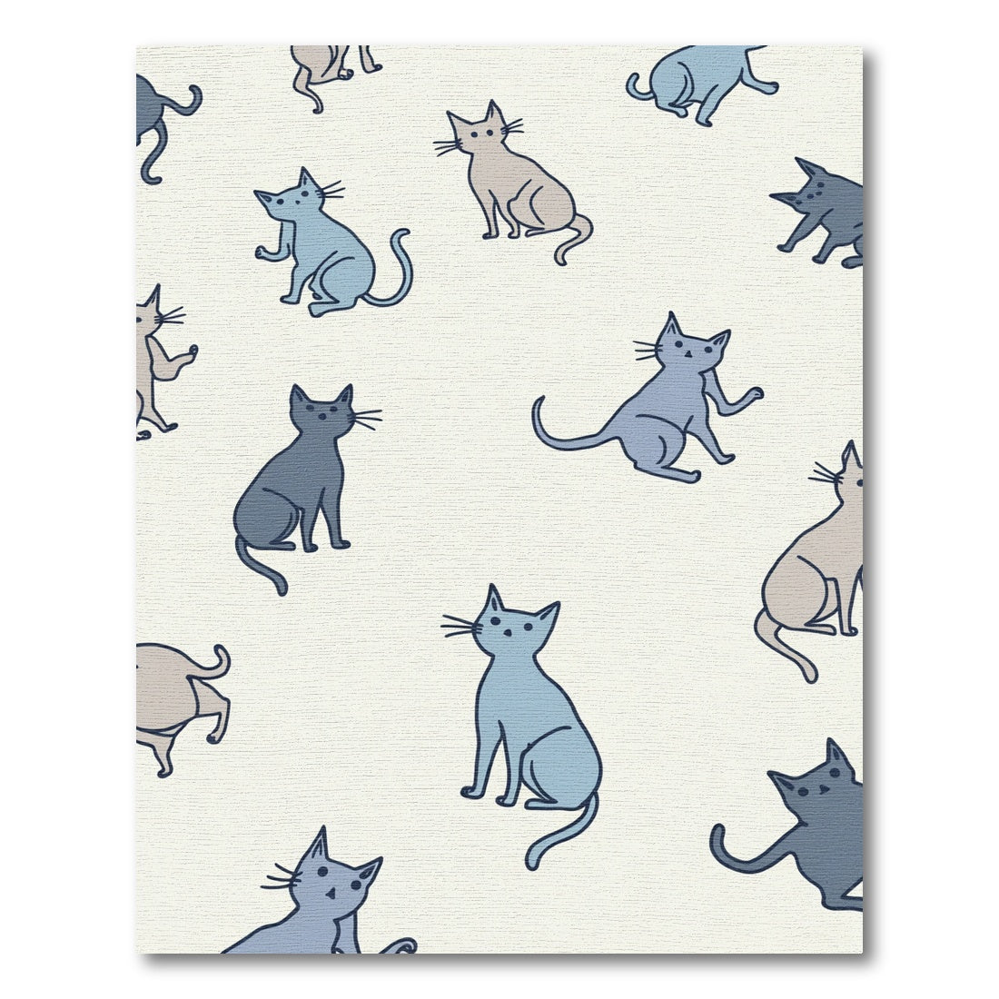 Light Blue Gray Feline Collage Rug