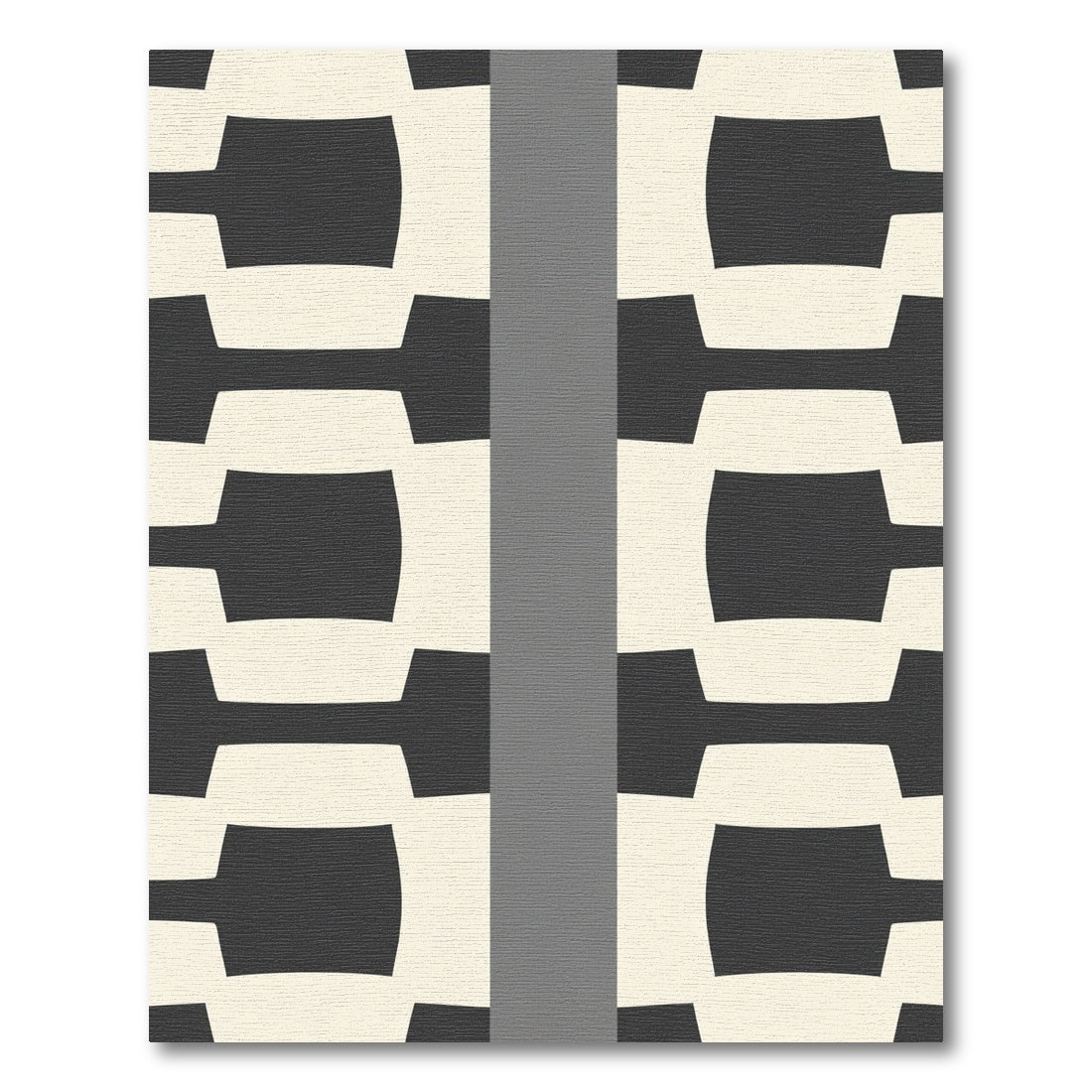 Modern Monochrome Abstract Chain Rug