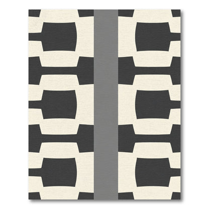 Modern Monochrome Abstract Chain Rug