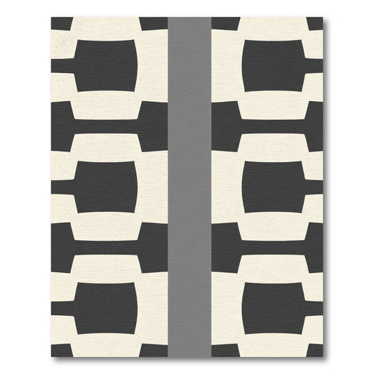 Modern Monochrome Abstract Chain Rug