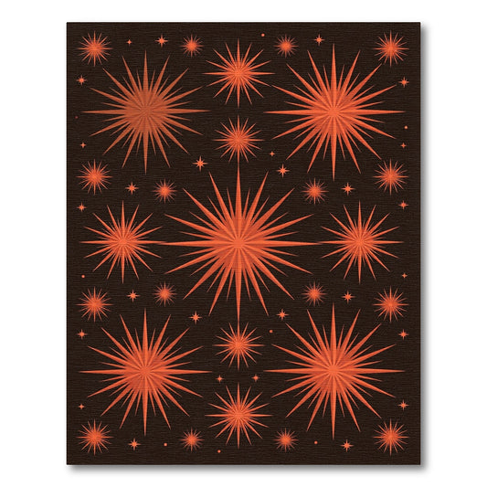 Retro Orange Starburst Cluster Rug